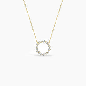 14K Natural Diamond Cluster Pendant