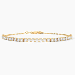 18k Solid Gold 2.50mm Natural Diamond Tennis Bracelet