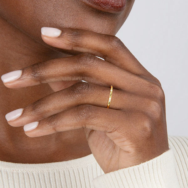 18K Solid Gold Lab Grown Diamond Round Cut Prong Set Eternity Band - Side View | Riyanika Jewels