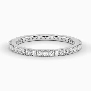 18K Solid Gold Natural Diamond Round Cut Pave Set Full Eternity Band