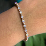 14K Natural Diamond Round Cut Tennis Bracelet
