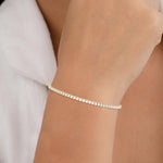 14K Solid Gold 2.00mm Lab Grown Diamond Tennis Bracelet | Stackable Bracelet
