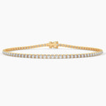 18K Solid Gold Natural Diamond 2.00mm Tennis Bracelet | 4 Prong Wedding Gift for Women