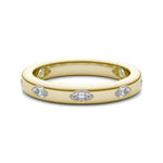 18K Solid Gold Natural Diamond Marquise Cut Flush Set Eternity Band