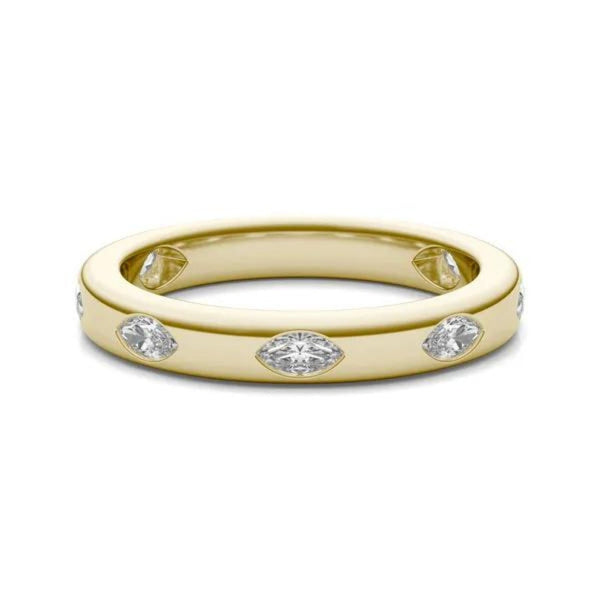 14K Natural Diamond Marquise Cut Eternity Band