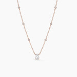 14K Natural Diamond Oval Cut Necklace