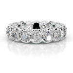 18K Solid Gold Natural Diamond Half Bezel Eternity Stackable Band
