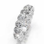 18K Solid Gold Lab Grown Diamond Half Bezel Eternity Stackable Band - Side View | Riyanika Jewels
