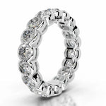 18K Solid Gold Natural Diamond Half Bezel Eternity Stackable Band - Close Up | Riyanika Jewels