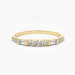 14K Lab Grown Diamond Round Cut Half Eternity Wedding Band