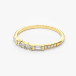 14K Natural Diamond Round Cut Half Eternity Wedding Band