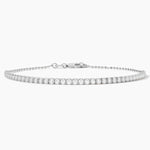 18k Solid Gold 2.00mm Natural Diamond Tennis Bracelet | Stackable Bracelet - View 6