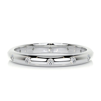 18K Solid Gold Natural Diamond Round Cut Flush Set Full Eternity Band