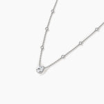 18k Solid Gold Oval Cut Natural Diamond Yard Necklace - Detail | Riyanika Jewels