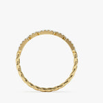 18K Solid Gold 0.38 CT Lab Grown Diamond Chain Link Twisted Rope Engagement Ring - Alternate Angle