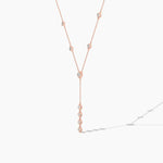 18k Solid Gold Lab Grown Diamond Princess Cut Lariat Station Necklace | Statement Necklace - View 7