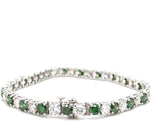 14K 12ct Green Diamond Tennis Bracelet