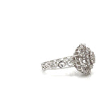18K Solid Gold 1.00 CTW Lab Grown Diamond Flower Ring - Side View | Riyanika Jewels