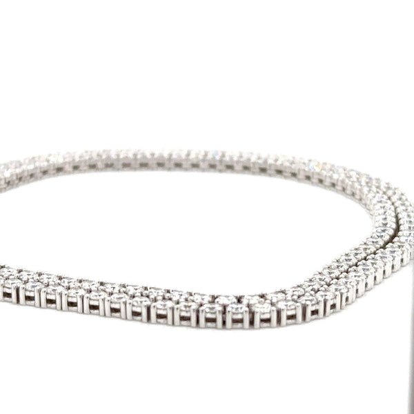 18K Solid Gold 5.00 CTW Natural Diamond Tennis Necklace