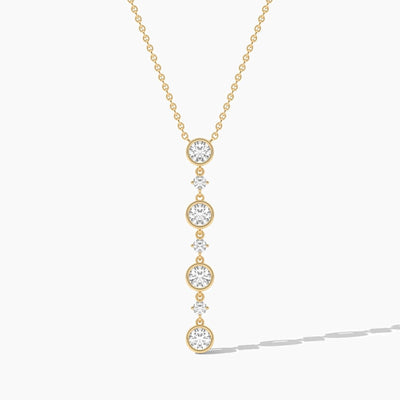14K Solid Gold Natural Diamond Statement Necklace For Women | Bridal Wedding Necklace