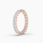 18k Solid Gold Cushion Cut Lab Grown Diamond Women's Wedding Stacking Band | Eternity - Alternate Angle | Riyanika Jewels
