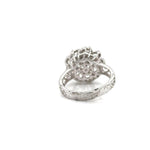 18K Solid Gold 1.00 CTW Lab Grown Diamond Flower Ring - Close Up | Riyanika Jewels