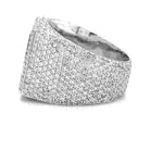 18K Solid Gold 7.35 CTW Natural Diamond Pavé Ring - Alternate Angle | Riyanika Jewels