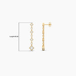 18k Solid Gold Natural Diamond Drop Earring - Close Up | Riyanika Jewels