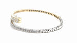 18K Solid Gold 3.00 Ct Lab Grown Diamond Flexible Two-Tone Bracelet - Close Up | Riyanika Jewels