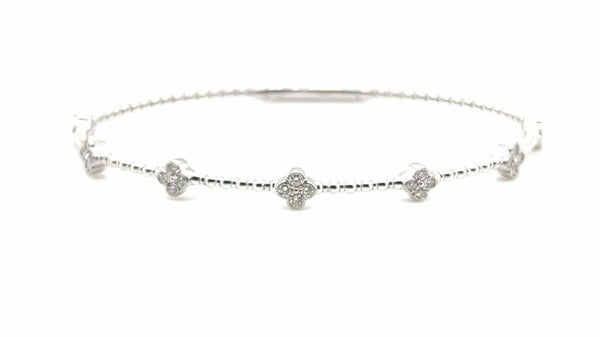 18K Solid Gold 0.40 CT Natural Diamond Floral-Inspired Bracelet - Side View | Riyanika Jewels