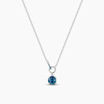 14K 1ct Sapphire Round Cut Necklace