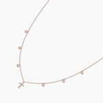 18k Solid Gold Natural Diamond Yard Necklaces For Women | Religious Jewelry - Side View