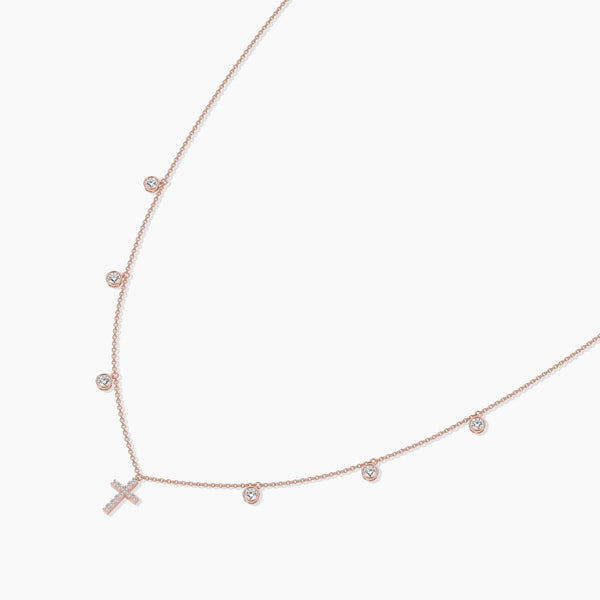 14K Solid Gold Natural Diamond Yard Necklaces For Women | Religious Jewelry