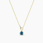 14K 1ct Sapphire Round Cut Necklace
