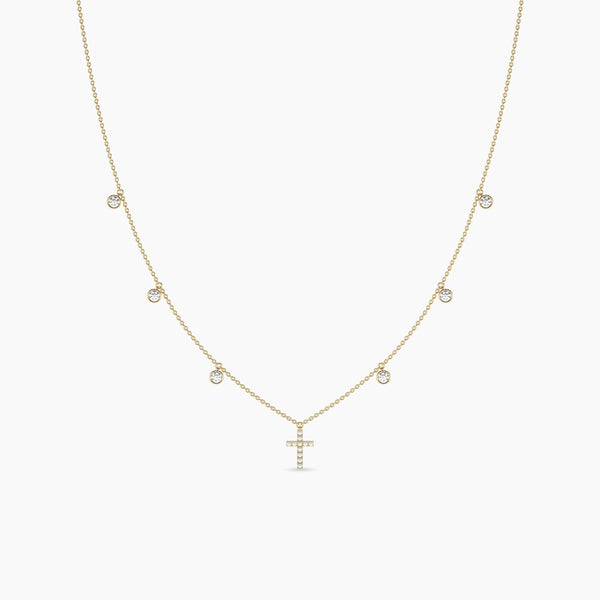 18k Solid Gold Lab Grown Diamond Yard Necklaces For Women | Religious Jewelry | Riyanika Jewels