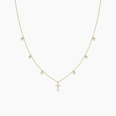 18k Solid Gold Natural Diamond Yard Necklaces For Women | Religious Jewelry | Riyanika Jewels