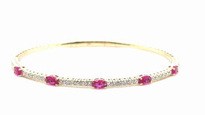 18K Solid Gold 3.00 Ct Natural Diamond Flexi Bangle