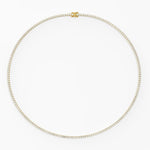 14K Solid Gold Flexible Natural Diamond Tennis Choker Necklace For Women