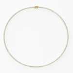 18k Solid Gold Flexible Lab Grown Diamond Tennis Choker Necklace For Women - Alternate Angle