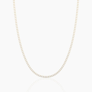 18k Solid Gold Flexible Natural Diamond Tennis Choker Necklace For Women