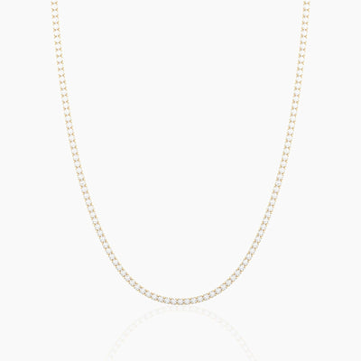 14K Solid Gold Flexible Lab Grown Diamond Tennis Choker Necklace For Women
