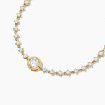 14K Solid Gold Natural Diamond Tennis Bracelet | Stackable Bracelet