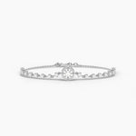18k Solid Gold Lab Grown Diamond Tennis Bracelet | Stackable Bracelet - Alternate Angle | Riyanika Jewels