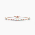 18k Solid Gold Lab Grown Diamond Tennis Bracelet | Stackable Bracelet - View 7 | Riyanika Jewels