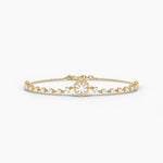 14K Solid Gold Natural Diamond Tennis Bracelet | Stackable Bracelet