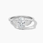 14K Natural Diamond Three Stone Promise Ring