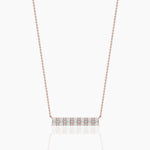 18k Solid Gold Emerald & Round Cut Natural Diamond Bar Necklace - View 7 | Riyanika Jewels