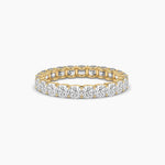 18k Solid Gold Cushion Cut Natural Diamond Women's Wedding Stacking Band | Eternity Band