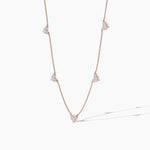 18k Solid Gold Lab Grown Diamond Station Necklace - View 7 | Riyanika Jewels