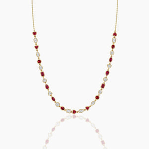 14K Natural Diamond Bezel Tennis Necklace